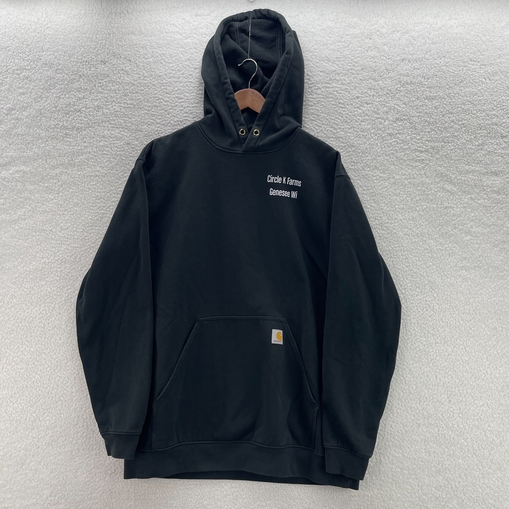 Carhartt Hoodie Mens XL Black K121 Loose Fit Midweight Pullove Workwear Outdoor